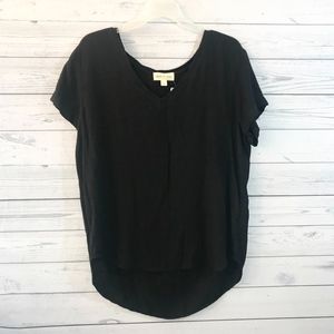 Cloth & Stone Black Pullover V-Neck Top